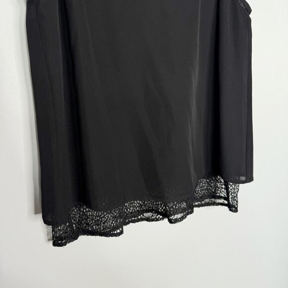 Chelsea and Walker Size 4 Black Lace Layered Silk Sleeveless Blouse Top Pieced - Picture 4 of 8